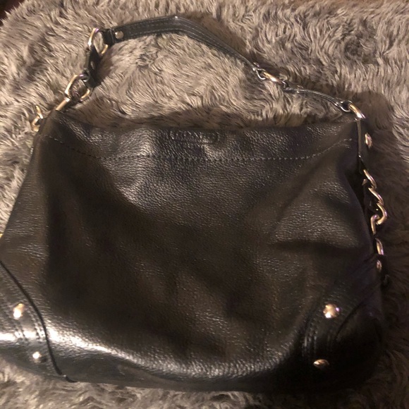 Coach Handbags - Black Leather Coach Purse purple interior 🖤💜